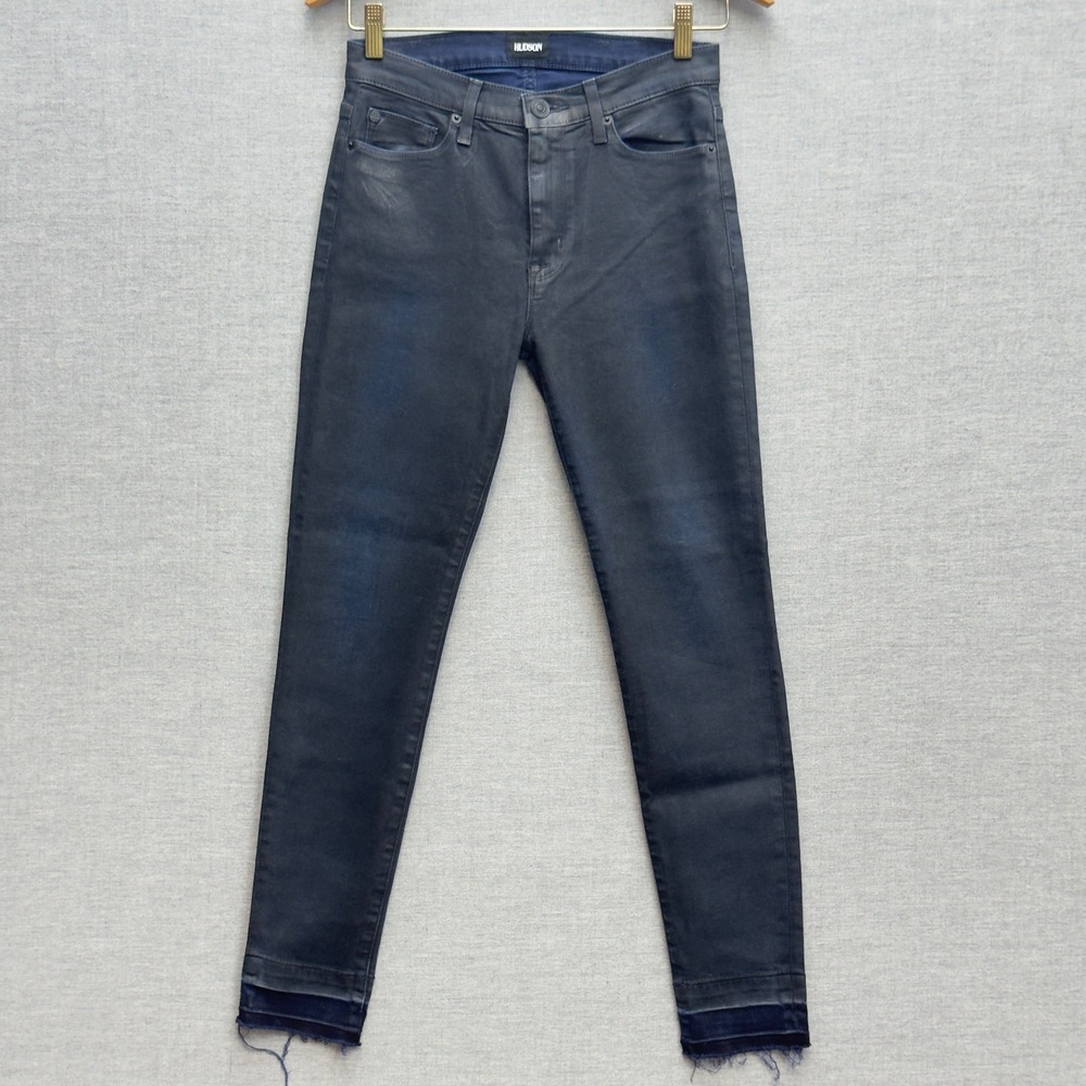 Hudson Barbara High‎ Waist Ankle Jeans Womens Size 26 Dark Wash Frayed Hem